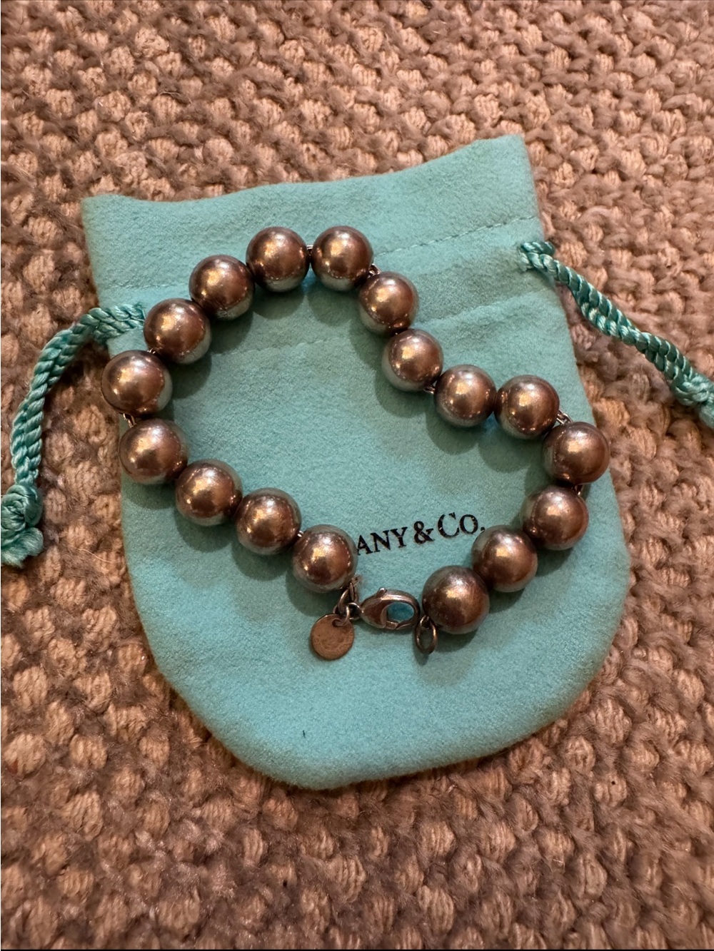 Tiffany & Co. Sterling Silver Bead Bracelet in Silver